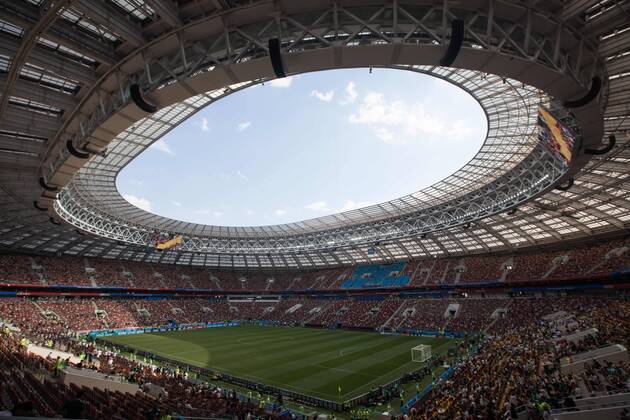 June 17, 2018 - Moscow, Russia - MOSCOW, RUSSIA - June 17, 2018: The view of Luzhniki Stadium before Germany vs. Mexico 2018 FIFA World Cup WM Weltmeisterschaft Fussball group stage match. Mexico Germany World Cup Fans - ZUMAt139 20180617_zaa_t139_021 Copyright: xDouglasxZimmermanx