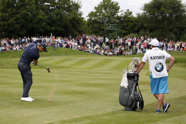 Golf 30 BMW International Open Golf Club Lärchenhof Pulheim near Cologne on 24 June 2018 Martin KAYMER GER li and his caddy re