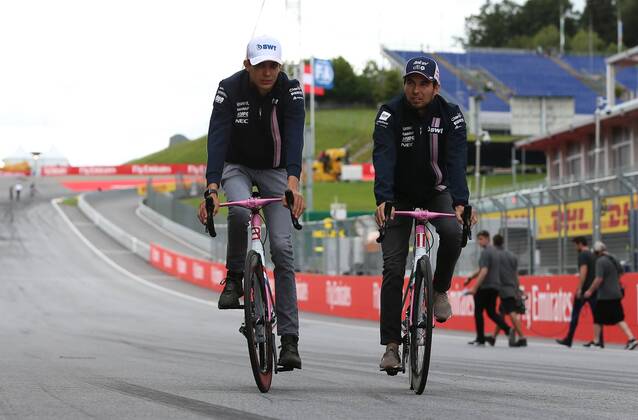 Esteban Ocon Sergio Perez Sahara Force India F1 Formula 1 GP Austria at Spielberg 29 06 2018 Photo mspb Jean Petin Esteban Ocon Sergio Perez Formula 1 GP Austria 2018
