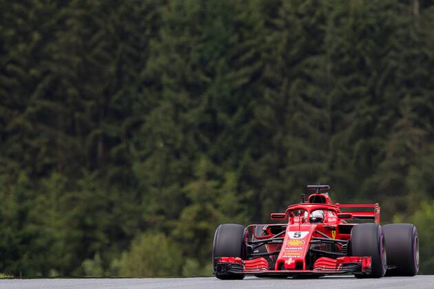 28 06 2018 Red Bull Ring Spielberg AUT FIA Formula 1 Grand Prix of Austria Training im Bild Sebastian Vettel GER Scuderia Ferrari German Formula One driver Sebastian Vettel of Scuderia Ferrari during the Austrian FIA Formula One Grand Prix at the Red Bull Ring in Spielberg France on 2018 06 28 Spielberg  EX_ANG