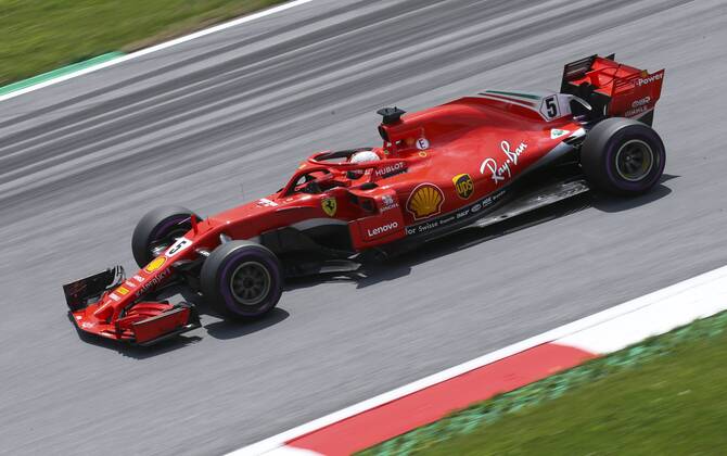 FORMULA 1 - GP of Austria 2018 SPIELBERG,AUSTRIA,30.JUN.18 - MOTORSPORTS, FORMULA 1 - Grand Prix of Austria, Red Bull Ring, free practice. Image shows Sebastian Vettel (GER Ferrari). GEPAxpictures xWolfgangxGrebien