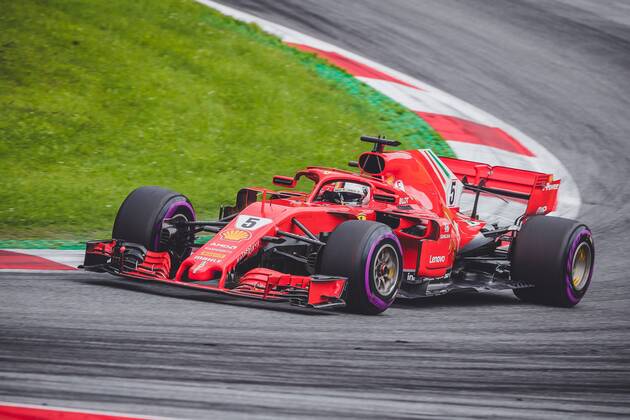 30 06 2018 Red Bull Ring Spielberg AUT FIA Formula 1 Grand Prix of Austria Training im Bild Sebastian Vettel GER Scuderia Ferrari German Formula One driver Sebastian Vettel of Scuderia Ferrari during the Austrian FIA Formula One Grand Prix at the Red Bull Ring in Spielberg Spielberg  EP_ang