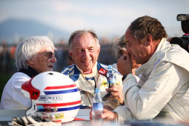 FORMULA 1 - GP of Austria 2018 SPIELBERG,AUSTRIA,30.JUN.18 - MOTORSPORTS - Grand Prix of Austria, Red Bull Ring, legends parade. Image shows Bernie Ecclestone, Toine Hezemanns (BMW 3.0 CSL) and Gerhard Berger (Porsche 935). GEPAxpictures xDanielxGoetzhaber