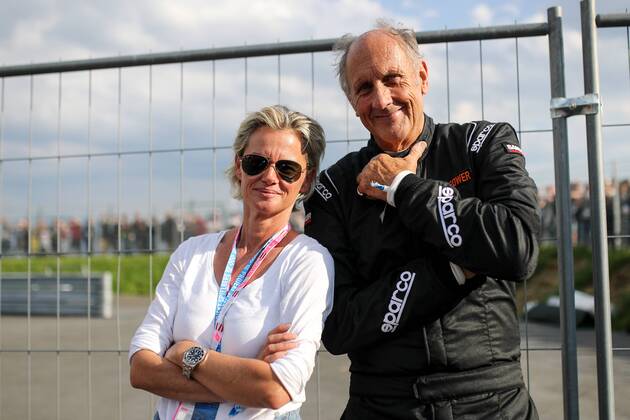 FORMULA 1 - GP of Austria 2018 SPIELBERG,AUSTRIA,30.JUN.18 - MOTORSPORTS - Grand Prix of Austria, Red Bull Ring, legends parade. Image shows Hans-Joachim Stuck (Porsche 956) with wife. GEPAxpictures xMaticxKlansek