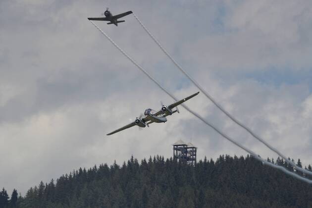 MOTORSPORTS - The Flying Bulls Air Show SPIELBERG,AUSTRIA,01.JUL.18 - MOTORSPORTS - The Flying Bulls Air Show. Image shows an airshow. GEPAxpictures xAndreasxPranter