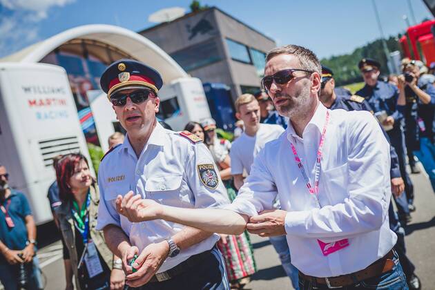 01 07 2018 Red Bull Ring Spielberg AUT FIA Formula 1 Grand Prix of Austria race in the picture Interior Minister Herbert Kickl FPOe Interior Minister Herbert Kickl FPOe during the Austrian FIA Formula One Grand Prix at the Red Bull Ring in Spielberg Spielberg  EP_ang