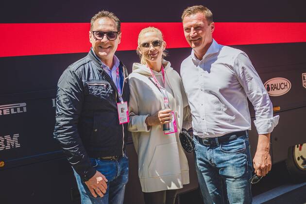 01 07 2018 Red Bull Ring Spielberg AUT FIA Formula 1 Grand Prix of Austria Race in the Picture Vice Chancellor Heinz Christian Strache FPOe with his wife Philippa Vice Chancellor Heinz Christian Strache FPOe with his wife Philippa during the race of the Austrian Formula One Grand Prix at the Red Bull Ring in Spielberg Spielberg  EP_ang