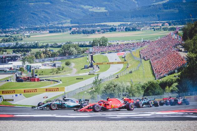 01 07 2018 Red Bull Ring Spielberg AUT FIA Formula 1 Grand Prix of Austria race in the picture lr Lewis Hamilton GBR Mercedes Kimi Raeikkoenen FIN Scuderia Ferrari Valtteri Bottas FIN Mercedes F1 British Formula One driver Kimi Raeikkoenen of Scuderia Ferrari Finnish Formula One driver Valtteri Bottas of Mercedes at the Austrian FIA Formula One Grand Prix at the Red Bull Ring at Spielberg France on 2018 07 01 Spielberg  EX_ANG