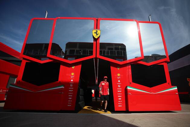 Kimi Raikkoenen Scuderia Ferrari is leaving the Ferrari-building AUT FIA Formula 1 Grand Prix of Great Britain Silverstone Copyright: xEIBNER Illmannx EX_EER