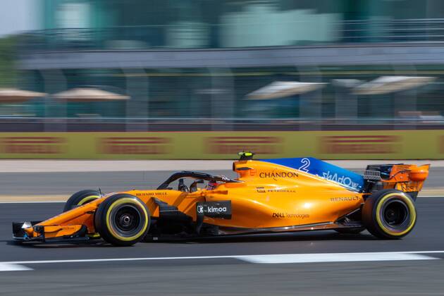 6th July 2018, Silverstone Circuit, Silverstone, England; British Formula One Grand Prix, Friday free practice; Stoffel Vandoorne in his McLaren F1 Team McLaren Renault MCL33  ActionPlus12044430 TimxWilliams