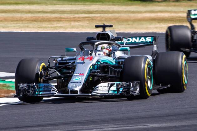 6th July 2018, Silverstone Circuit, Silverstone, England; British Formula One Grand Prix, Friday free practice; Lewis Hamilton in his Mercedes AMG Petronas Motorsport Mercedes F1 W09  ActionPlus12044462 TimxWilliams