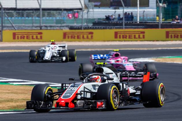 6th July 2018, Silverstone Circuit, Silverstone, England; British Formula One Grand Prix, Friday free practice; Kevin Magnussen in his Haas F1 Team Haas-Ferrari VF18  ActionPlus12044455 TimxWilliams