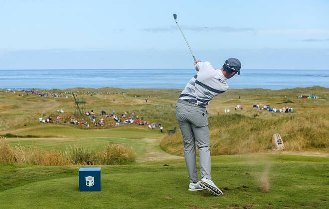 2018 Dubai Duty Free Irish Open - Day 2, Ballyliffin Golf Club, Co. Donegal 6 7 2018 Danny Willett tees off on the 14th hole Danny Willett tees off on the 14th hole 6 7 2018 Copyright: x©INPHO OisinxKeniryx MT2_5379