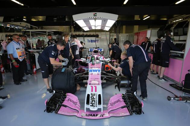 Photo4 LaPresse 06 07 2018 Silverstone, England Grand Prix Formula One England 2018 In the pic: Sergio Perez (MEX) Sahara Force India F1 VJM11  Copyright: xPhoto4 LaPressex