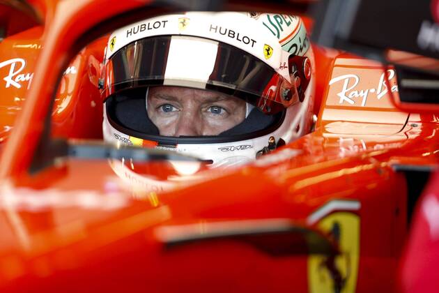 Sport-Bilder des Tages Motorsports: FIA Formula One World Championship WM Weltmeisterschaft 2018, Grand Prix of Great Britain, 5 Sebastian Vettel (GER, Scuderia Ferrari), Silverstone Great Britain