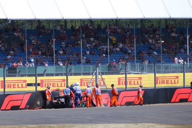 Photo4 LaPresse 07 07 2018 Silverstone, England Grand Prix Formula One England 2018 In the pic: Brendon Hartley (FRA) Scuderia Toro Rosso STR13 crash  Copyright: xPhoto4 LaPressex