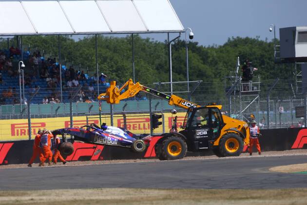 Photo4 LaPresse 07 07 2018 Silverstone, England Grand Prix Formula One England 2018 In the pic: Brendon Hartley (FRA) Scuderia Toro Rosso STR13 crash  Copyright: xPhoto4 LaPressex