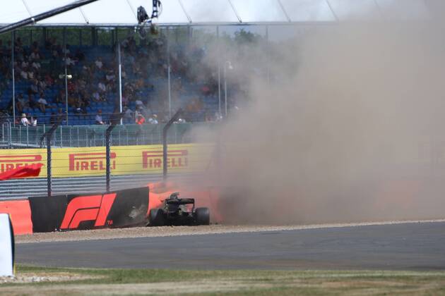 Photo4 LaPresse 07 07 2018 Silverstone, England Grand Prix Formula One England 2018 In the pic: Brendon Hartley (FRA) Scuderia Toro Rosso STR13 crash  Copyright: xPhoto4 LaPressex