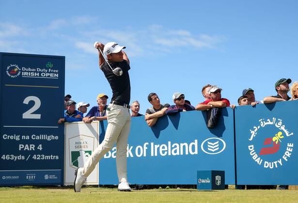 2018 Dubai Duty Free Irish Open, Ballyliffin Golf Club, Co. Donegal 8 7 2018 Joakim Lagergren tees off the 2nd Joakim Lagergren tees off the 2nd 8 7 2018  Copyright: x©INPHO OisinxKeniryx MT2_8102