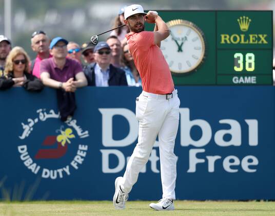 2018 Dubai Duty Free Irish Open, Ballyliffin Golf Club, Co. Donegal 8 7 2018 Erik van Rooyen tees off the 1st Erik van Rooyen tees off the 1st 8 7 2018  Copyright: x©INPHO OisinxKeniryx OSH_8285