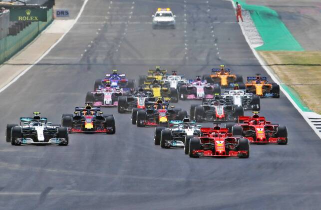 Successful start of Sebastian Vettel Scuderia Ferrari GBR FIA Formula 1 Grand Prix of Great Britain Race Silverstone Copyright: xEIBNER Illmannx EP_EER