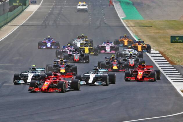 Successful start of Sebastian Vettel Scuderia Ferrari GBR FIA Formula 1 Grand Prix of Great Britain Race Silverstone Copyright: xEIBNER Illmannx EP_EER
