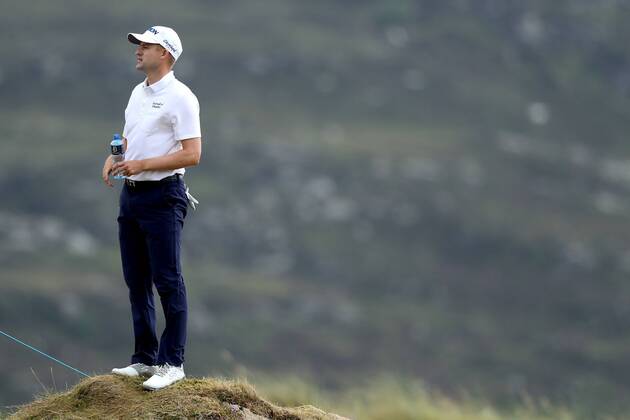 2018 Dubai Duty Free Irish Open, Ballyliffin Golf Club, Co. Donegal 8 7 2018 Russell Knox on the 18th Russell Knox on the 18th 8 7 2018  Copyright: x©INPHO OisinxKeniryx OSH_8712