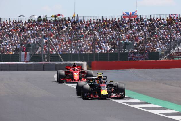 Photo4 LaPresse 08 07 2018 Silverstone, England Grand Prix Formula One England 2018 In the pic: race, Max Verstappen (NED) Red Bull Racing RB14  Copyright: xPhoto4 LaPressex