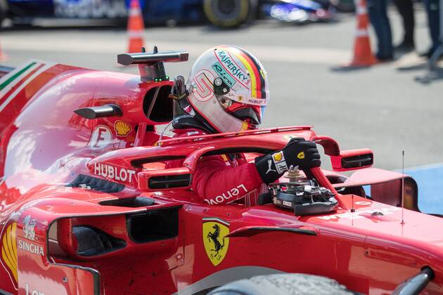 Sebastian Vettel Scuderia Ferrari wins Great Britain Grand Prix GBR FIA Formula 1 Grand Prix of Great Britain Race Silverstone Copyright: xEIBNER Illmannx EP_EER