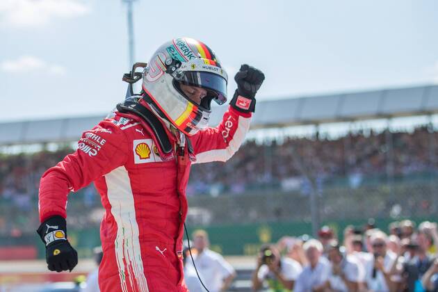 Sebastian Vettel Scuderia Ferrari wins Great Britain Grand Prix GBR FIA Formula 1 Grand Prix of Great Britain Race Silverstone Copyright: xEIBNER Illmannx EP_EER