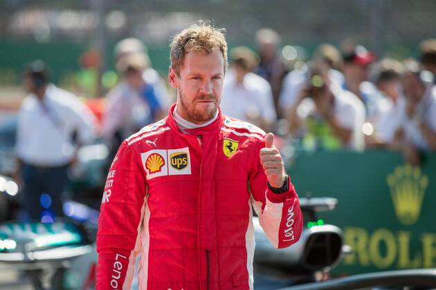 Sebastian Vettel Scuderia Ferrari after winning the UK Grand Prix GBR FIA Formula 1 Grand Prix of Great Britain Race Silverstone Copyright: xEIBNER Illmannx EP_EER