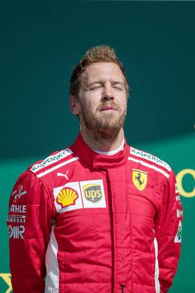 Sebastian Vettel Scuderia Ferrari after winning the UK Grand Prix GBR FIA Formula 1 Grand Prix of Great Britain Race Silverstone Copyright: xEIBNER Illmannx EP_EER