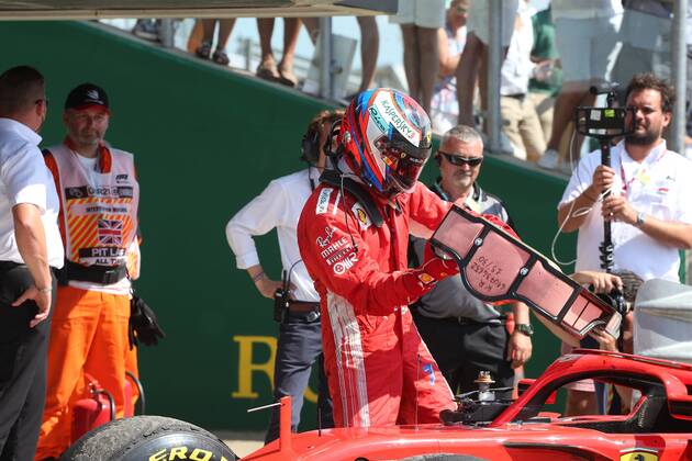 Photo4 LaPresse 08 07 2018 Silverstone, England Grand Prix Formula One England 2018 In the pic: Parc ferme Kimi Raikkonen (FIN) Scuderia Ferrari SF71H  Copyright: xPhoto4 LaPressex