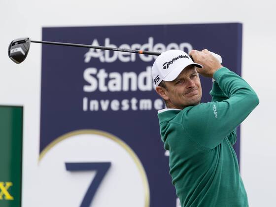 12th July 2018, Gullane Golf Club, Gullane, Scotland; Aberdeen Investments Scottish Open Golf, 1st round; Justin Rose on the 7th Tee  ActionPlus12046724 AlanxRennie