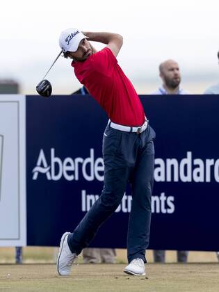 15th July 2018, Gullane Golf Club, Gullane, Scotland; Aberdeen Investments Scottish Open Golf, 4th round; Clement Sordet on the first tee  ActionPlus12047860 AlanxRennie