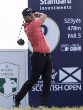 15th July 2018, Gullane Golf Club, Gullane, Scotland; Aberdeen Investments Scottish Open Golf, 4th round; Jordon Smith with his shot from the second tee  ActionPlus12047878 AlanxRennie