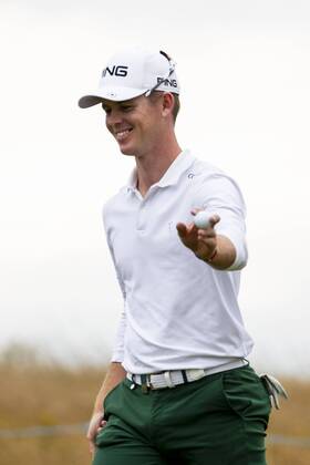 15th July 2018, Gullane Golf Club, Gullane, Scotland; Aberdeen Investments Scottish Open Golf, 4th round; Brandon Stone reacts to eagle putt on the 16th green as he headed for a closing round 60  ActionPlus12048147 AlanxRennie