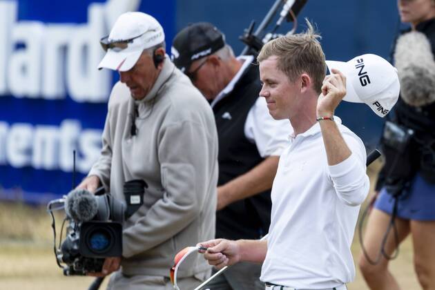 15th July 2018, Gullane Golf Club, Gullane, Scotland; Aberdeen Investments Scottish Open Golf, 4th round; Brandon Stone walk down the 18th fairway as he headed for a closing round 60  ActionPlus12048154 AlanxRennie