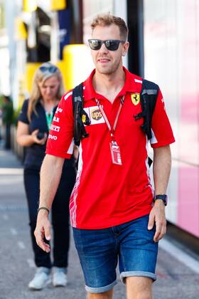 Sebastian Vettel Scuderia Ferrari arrives at the Grand Prix of Germany 2018 Motorsport Formula 1 19 07 2018 Grand Prix of Germany 2018 Motorsport Formula 1 19 07 2018 Hockenheim Copyright: xEIBNER AlexanderxNeisx EP_ANS