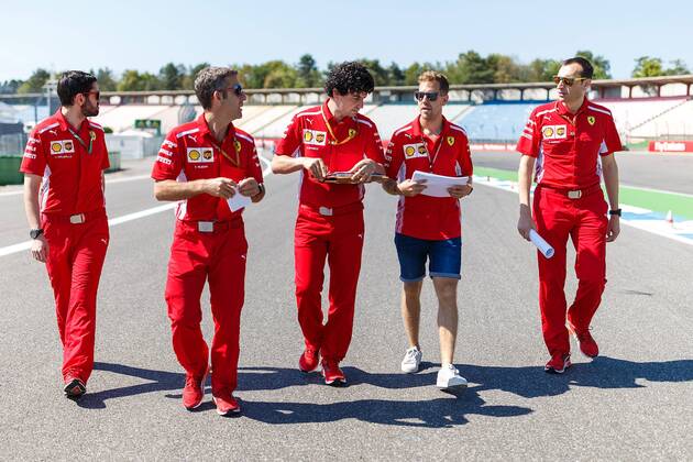 Sebastian Vettel Scuderia Ferrari visits the track Grand Prix of Germany 2018 Motorsport Formula 1 19 07 2018 Grand Prix of Germany 2018 Motorsport Formula 1 19 07 2018 Hockenheim Copyright: xEIBNER AlexanderxNeisx EP_ANS