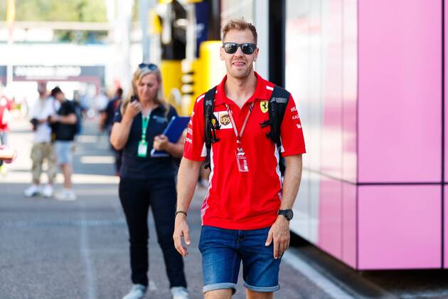 Sebastian Vettel Scuderia Ferrari arrives at the Grand Prix of Germany 2018 Motorsport Formula 1 19 07 2018 Grand Prix of Germany 2018 Motorsport Formula 1 19 07 2018 Hockenheim Copyright: xEIBNER AlexanderxNeisx EP_ANS