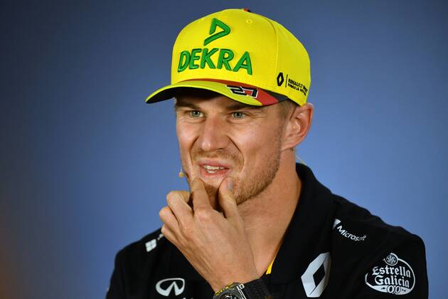 Nico HUELKENBERG HÜLKENBERG ENG Renault Sport F1 Team Action Single image Single image Portrait Portrait Gesture Press Conference Formula 1 GP of GermanyGermany Hockenheimring Season 2018 on 19 07 2018