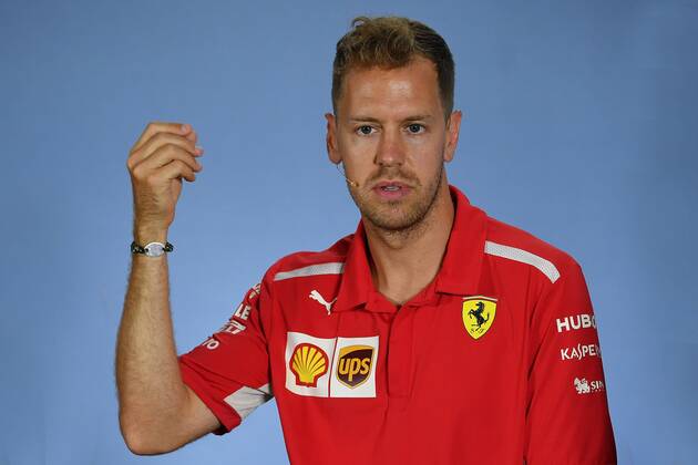 Sebastian VETTEL GER Scuderia Ferrari action single image single image portrait portrait gestures press conference Formula 1 GP Germany Germany Hockenheimring season 2018 on 19 07 2018