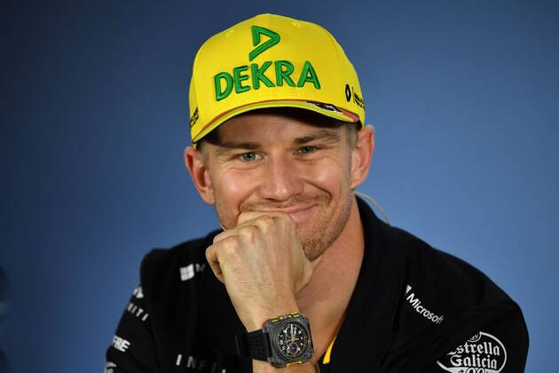 Nico HUELKENBERG HÜLKENBERG ENG Renault Sport F1 Team Action Single image Single image Portrait Portrait Gesture Press Conference Formula 1 GP of GermanyGermany Hockenheimring Season 2018 on 19 07 2018