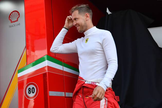 Sebastian VETTEL GER Scuderia Ferrari action single image truncated single motive half figure half figure training Formula 1 GP of GermanyGermany Hockenheimring season 2018 on 20 07 2018