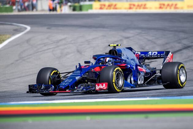 Motorsport Formula 1 season 2018 2019 Training on Friday 20 07 2018 at the Hockenheimring in Hockenheim Germany Pierre Gasly Red Bull Toro Rosso Honda turns into the Motodrome Copyright: xInderliedx