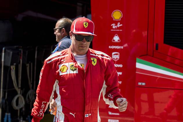 Motorsport Formula 1 season 2018 2019 Training on Friday 20 07 2018 at the Hockenheimring in Hockenheim Germany Kimi Raikkonen Scuderia Ferrari goes out of the box into the Motorhome Copyright: xInderliedx