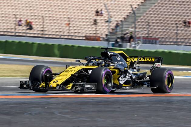 Motorsport Formula 1 season 2018 2019 Training on Friday 20 07 2018 at the Hockenheimring in Hockenheim Germany Nico Hulkenberg Huelkenberg Renault Sport Formula One Team turns to the start goal straight Copyright: xInderliedx