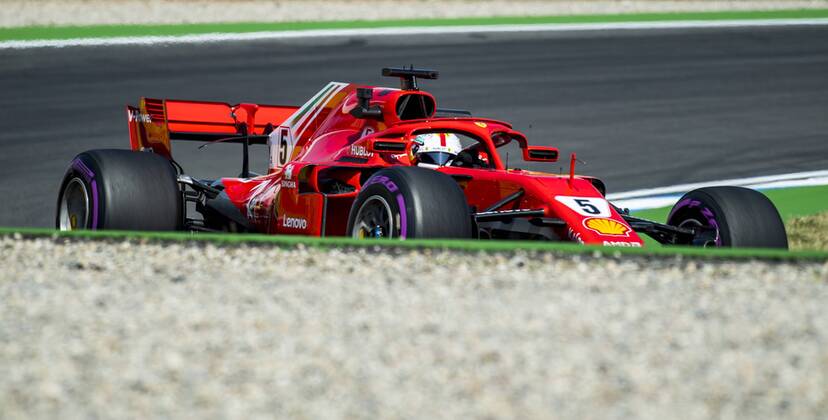 Motorsport Formula 1 Season 2018 2019 Training on Friday 20 07 2018 at the Hockenheimring in Hockenheim Germany Sebastian Vettel Scuderia Ferrari drives through the bend in the Motodrom Copyright: xInderliedx
