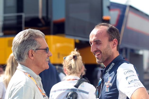 Photo4 LaPresse 20 07 2018 Hockenheimring, Germany Grand Prix Formula One Germany 2018 In the pic: Robert Kubica (POL) Williams FW41 Reserve and Development Driver and Dr. Mario Theissen, former BMW Head of Motorsport  Copyright: xPhoto4 LaPressex